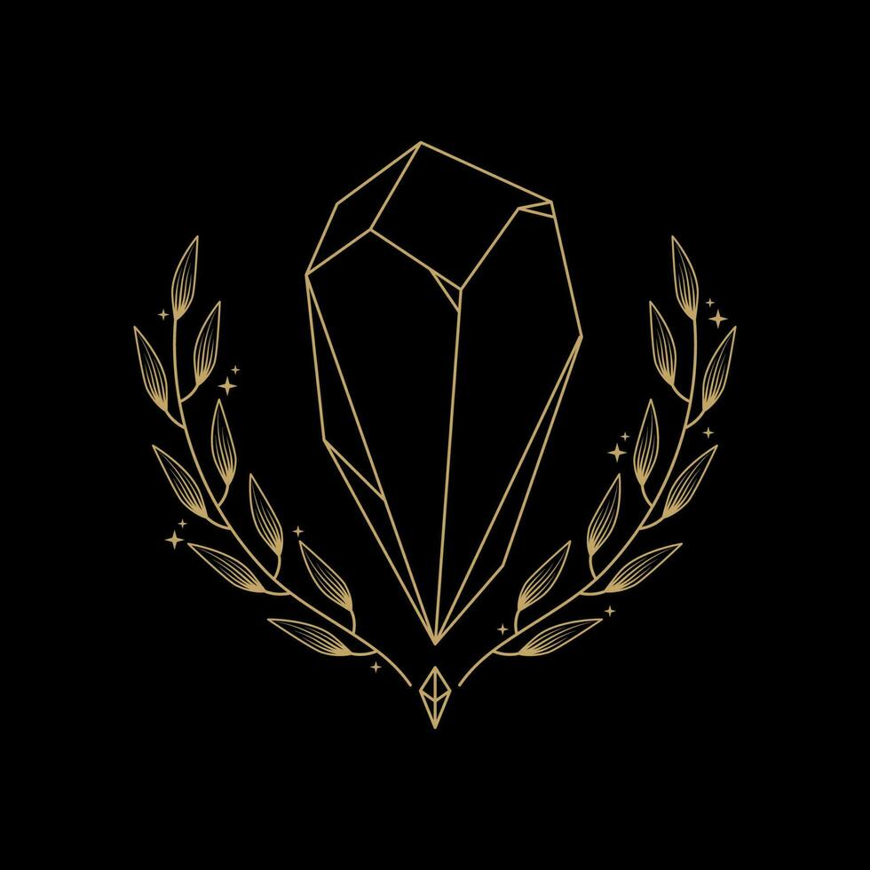 mysterieus gouden magisch diamant vector ontwerp