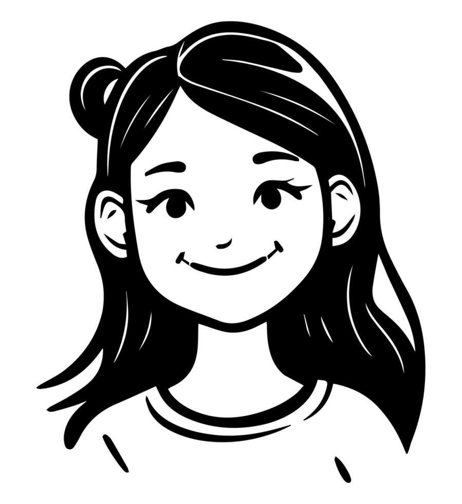 glimlachen gelukkig meisje icoon vector