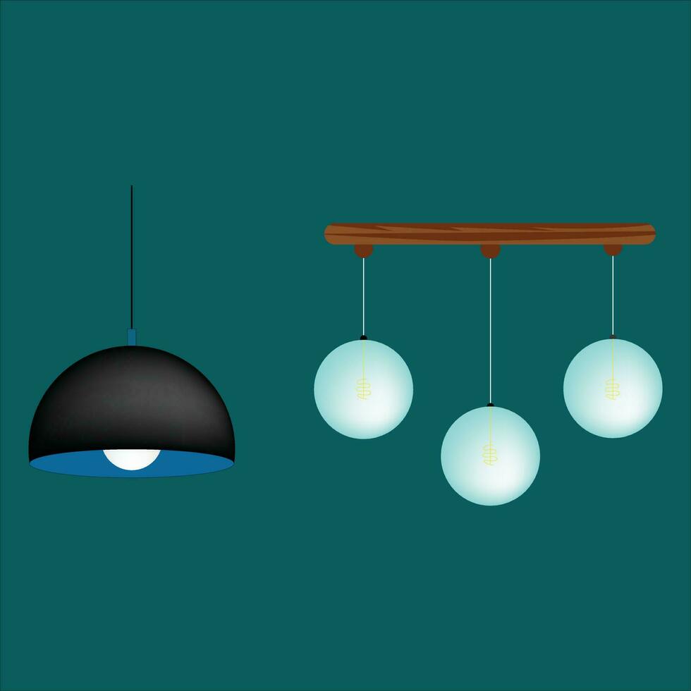 mooi interieur licht vector, lamp verzameling, en zacht achtergrond. lichten illustratie. vector