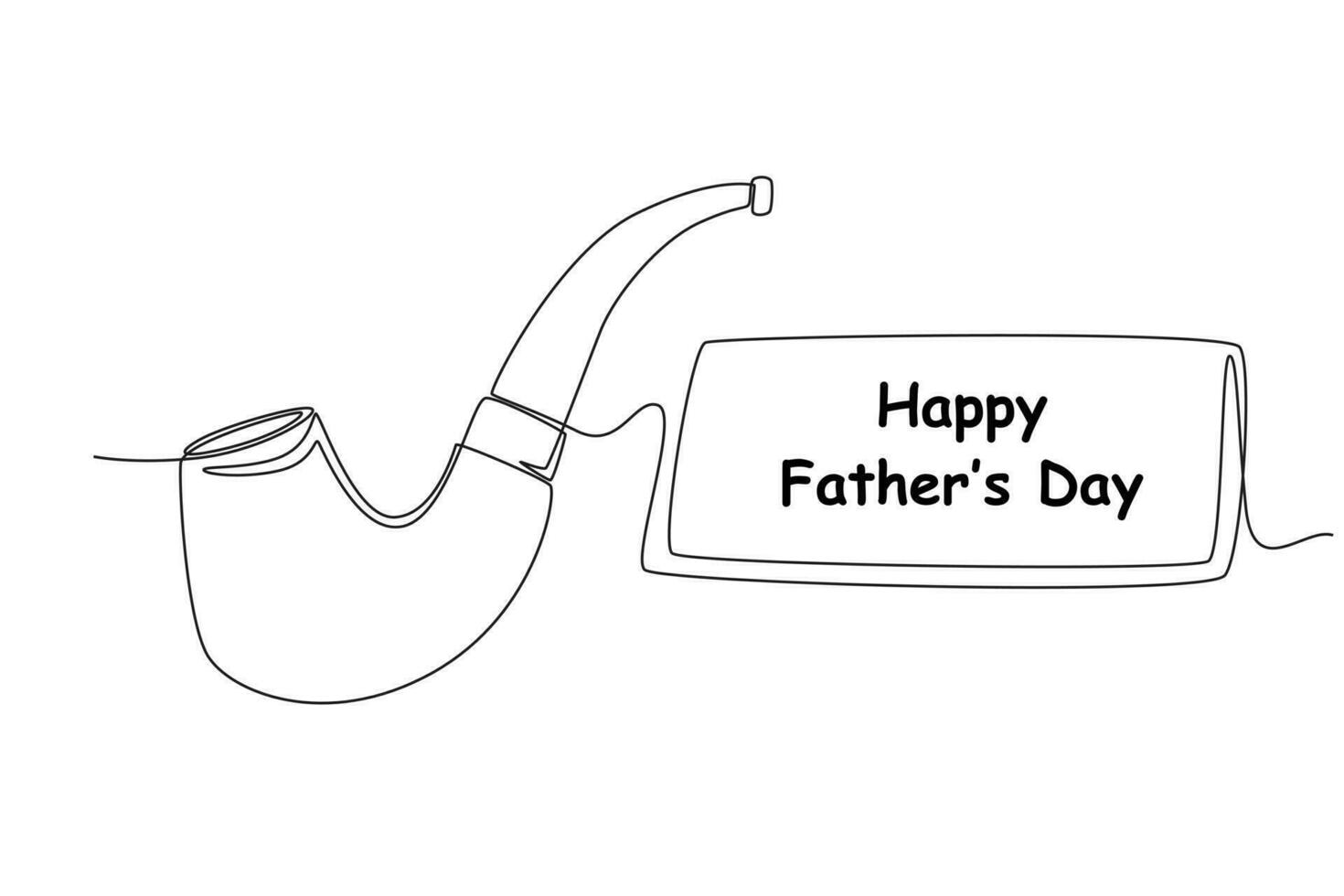 doorlopend een lijn tekening van sigaar. gelukkig vader dag concept. single lijn trek ontwerp vector grafisch illustratie.