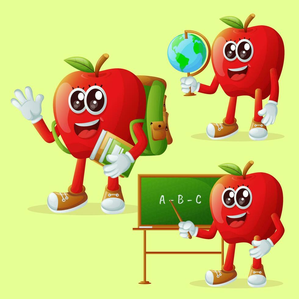 schattig appel tekens in onderwijs vector