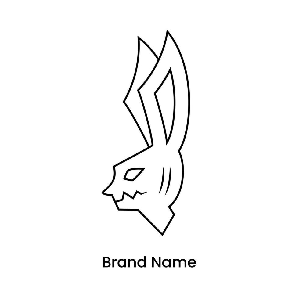 illustratie van hoofd konijn met lijn kunst stijl. gemakkelijk, minimaal en schoon concept. gebruikt voor logo, icoon, symbool of mascotte. geschikt voor merk identiteit vector