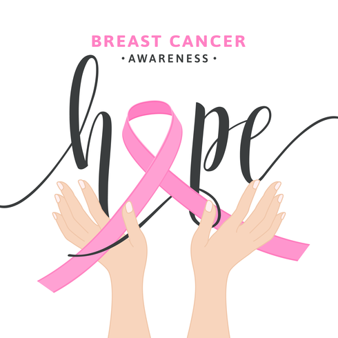 Roze borst kanker bewustzijn lint Vector Concept