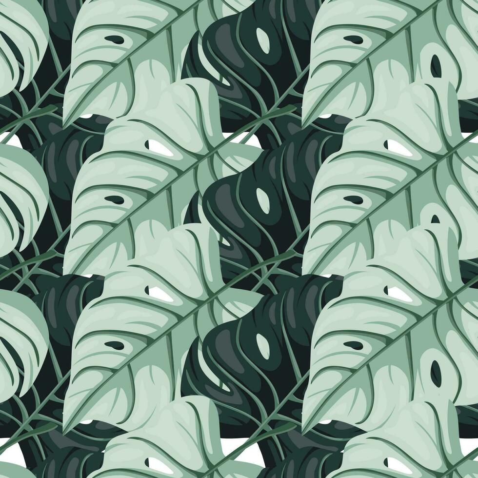 gestileerde tropisch patroon, palm bladeren bloemen achtergrond. abstract exotisch fabriek naadloos patroon. botanisch blad behang. vector