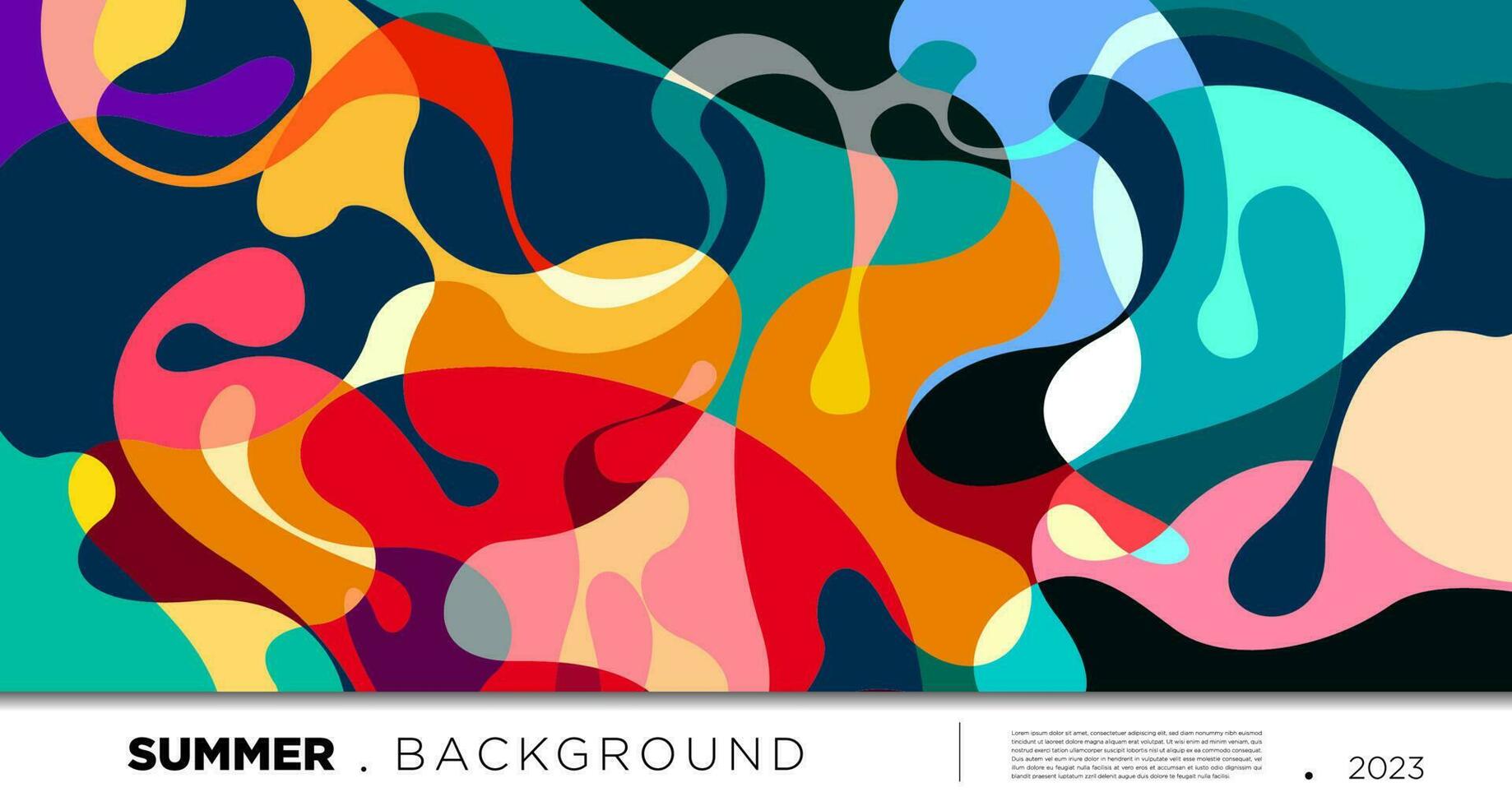vector kleurrijk abstract vloeistof en meetkundig achtergrond voor zomer 2023