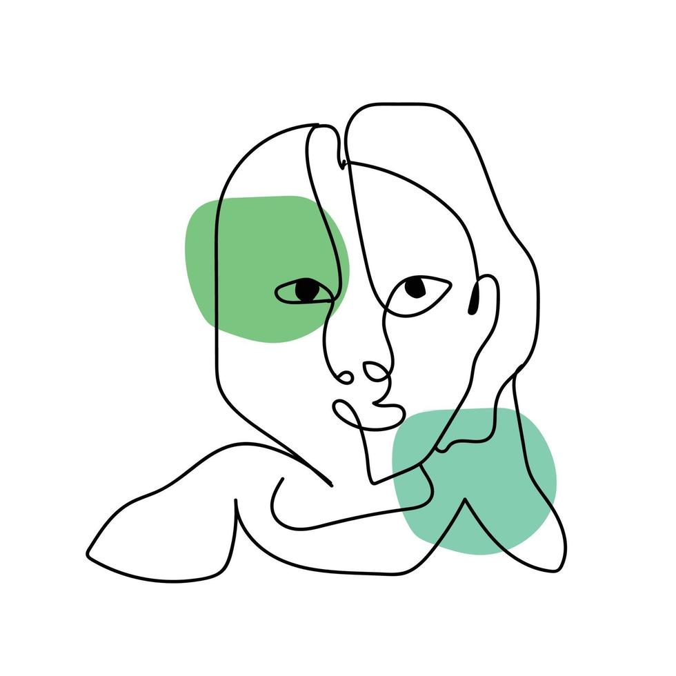 abstracte vrouw gezicht lijntekeningen portret minimalistische stijl vector