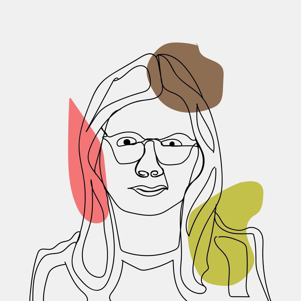 abstracte vrouw gezicht lijntekeningen portret minimalistische stijl vector