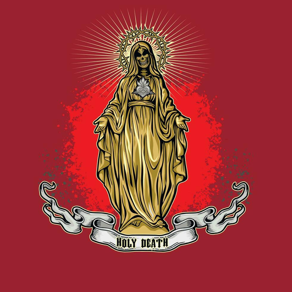 gotisch bord met skelet, grunge vintage design t-shirts vector