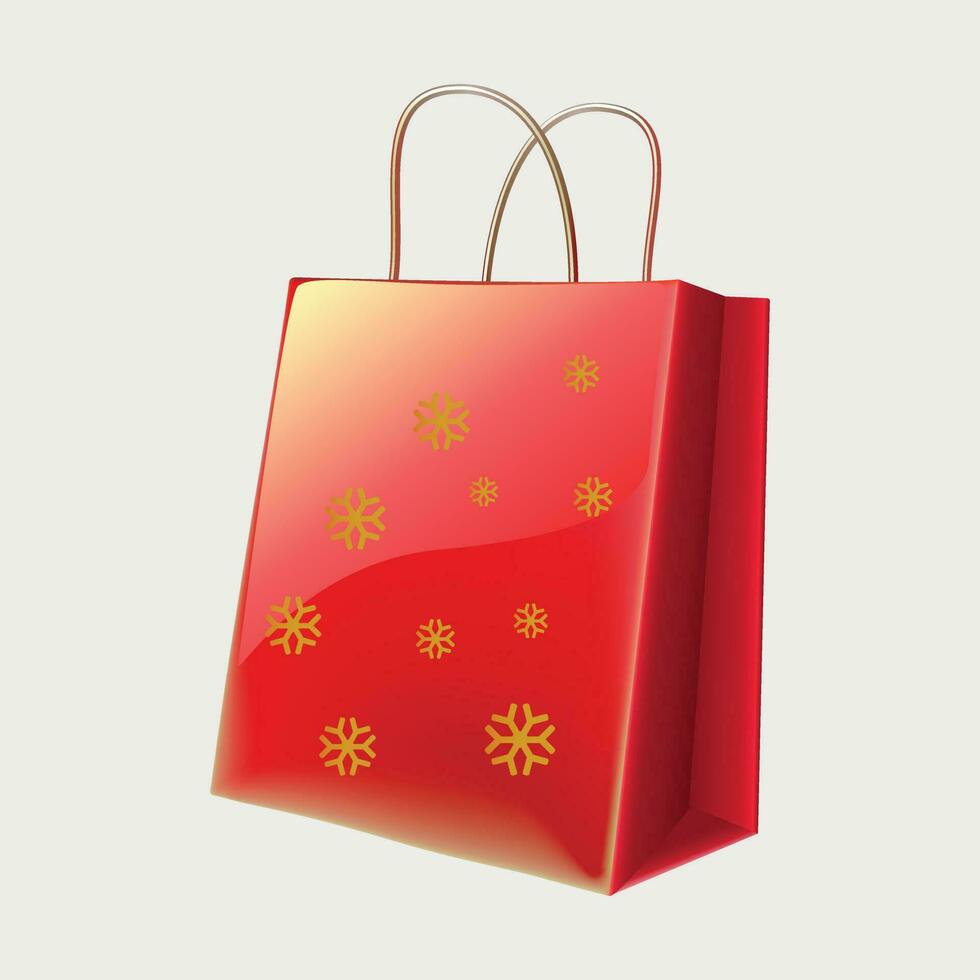 rood papier geschenk pakket met sneeuwvlokken patroon vector