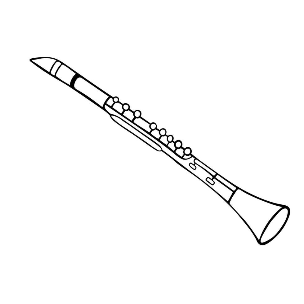 vector illustratie van klarinet van een wind musical instrument