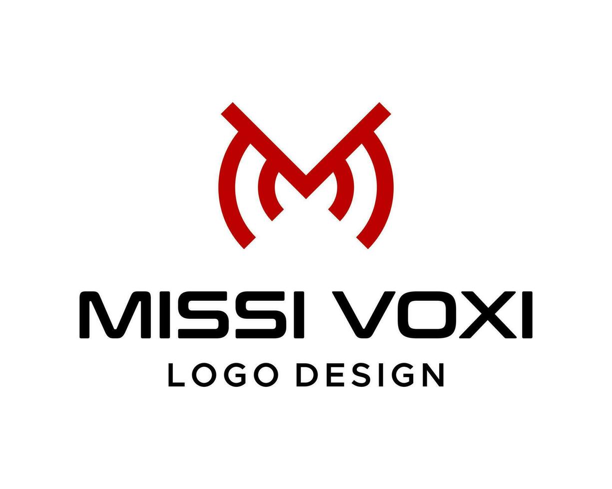 mv brief monogram initialen gemakkelijk meetkundig logo ontwerp vector. vector