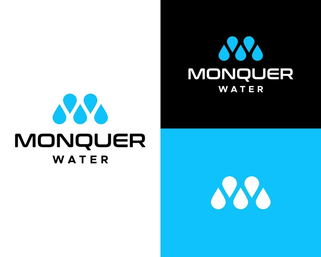 brief m monogram initialen water logo ontwerp vector. vector
