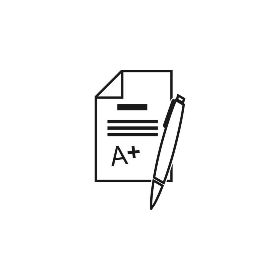 examen partituur pen vector icoon illustratie