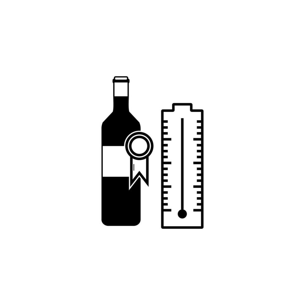 de Rechtsaf temperatuur van wijn vector icoon illustratie