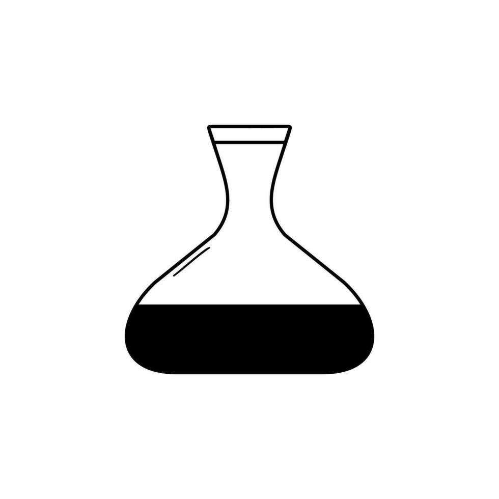 wijn met een test buis vector icoon illustratie