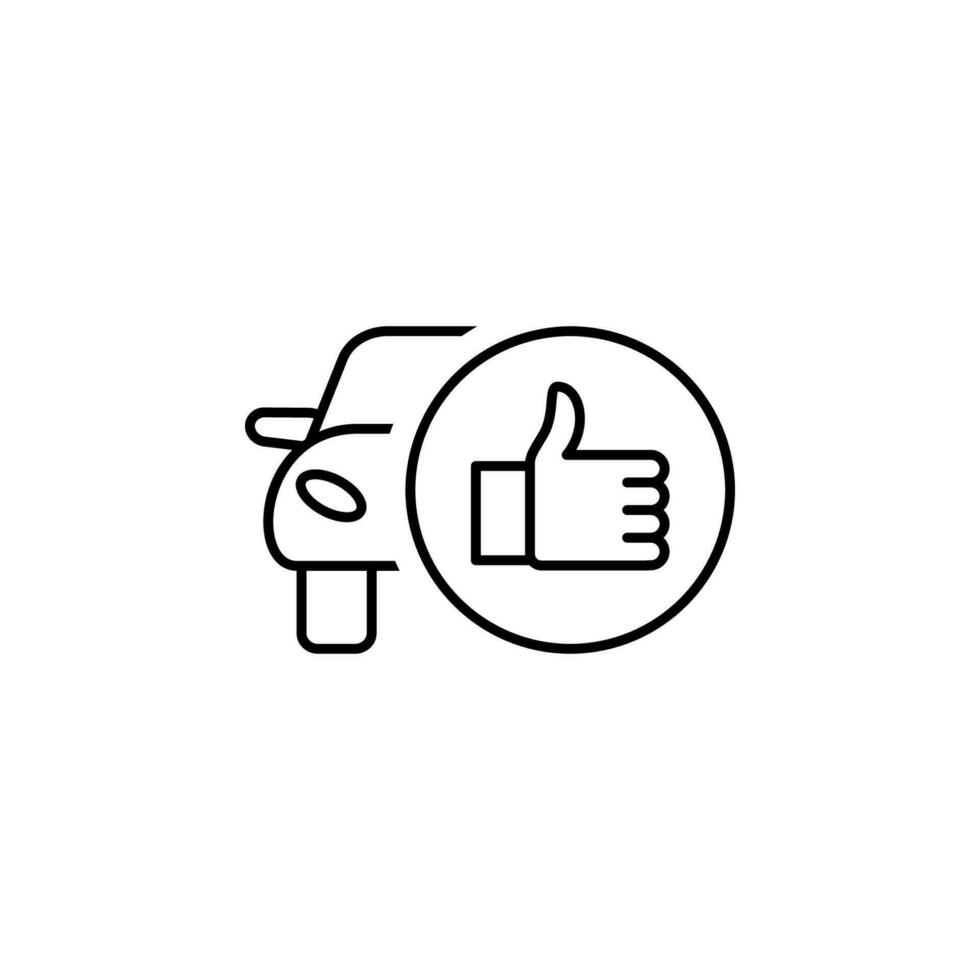 duim en auto teken vector icoon illustratie