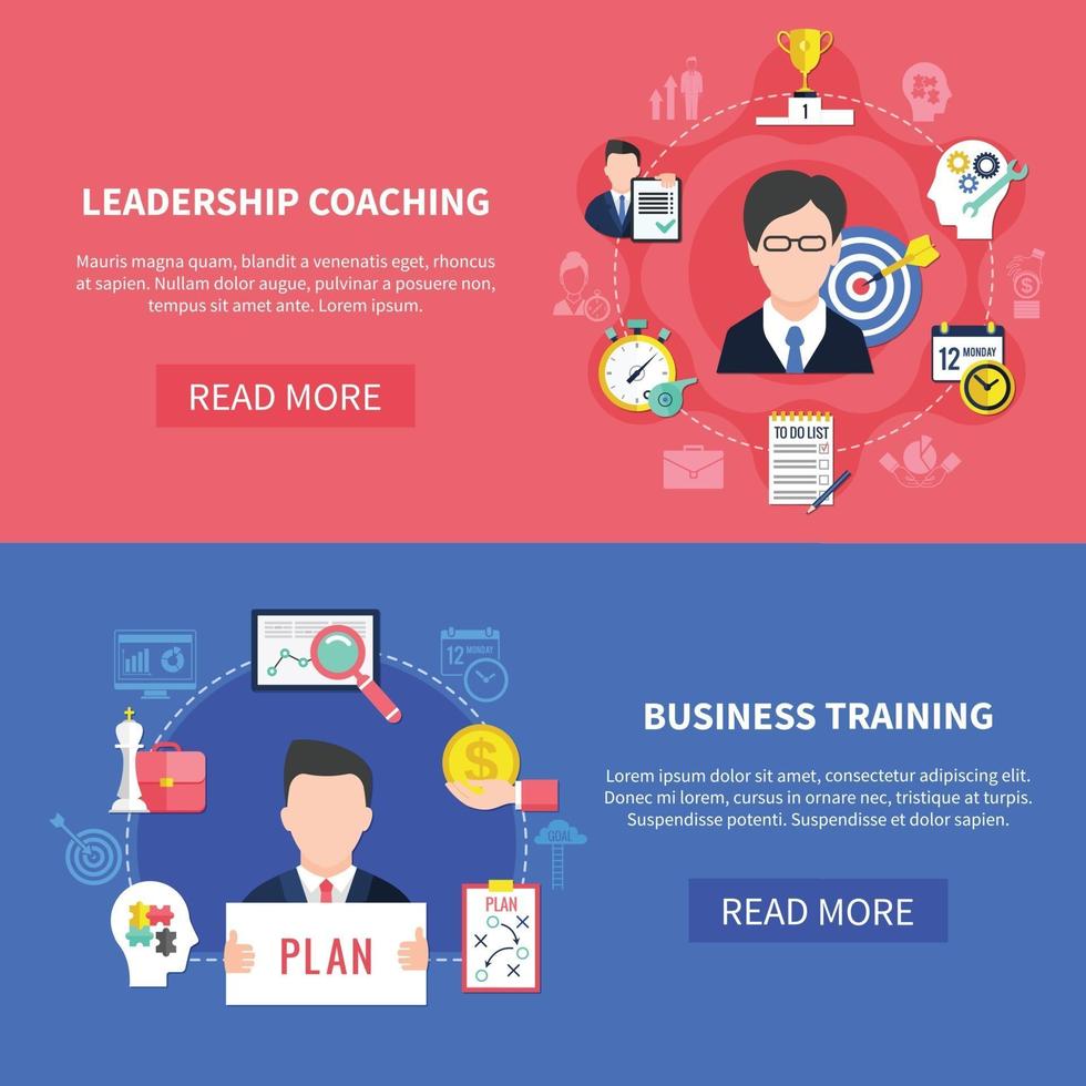 zakelijke coaching banners instellen vector