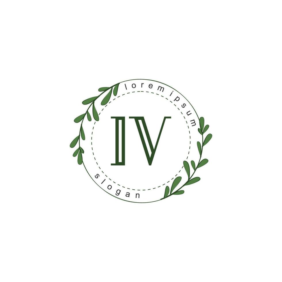 iv eerste schoonheid bloemen logo sjabloon vector