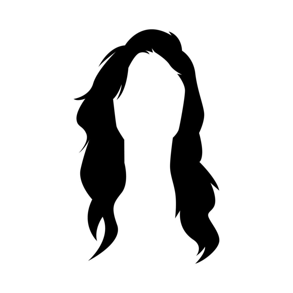 vrouw kapsel silhouet. vector illustratie.