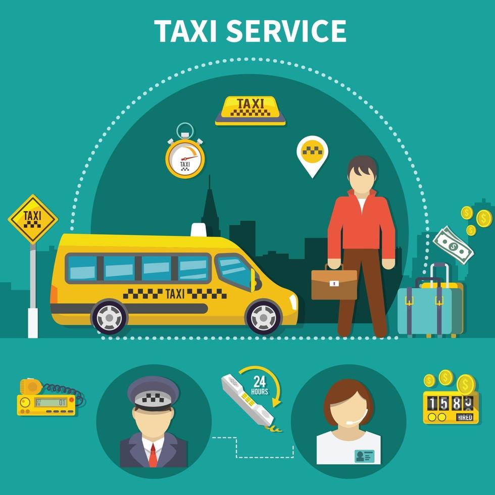 auto service taxi samenstelling vector