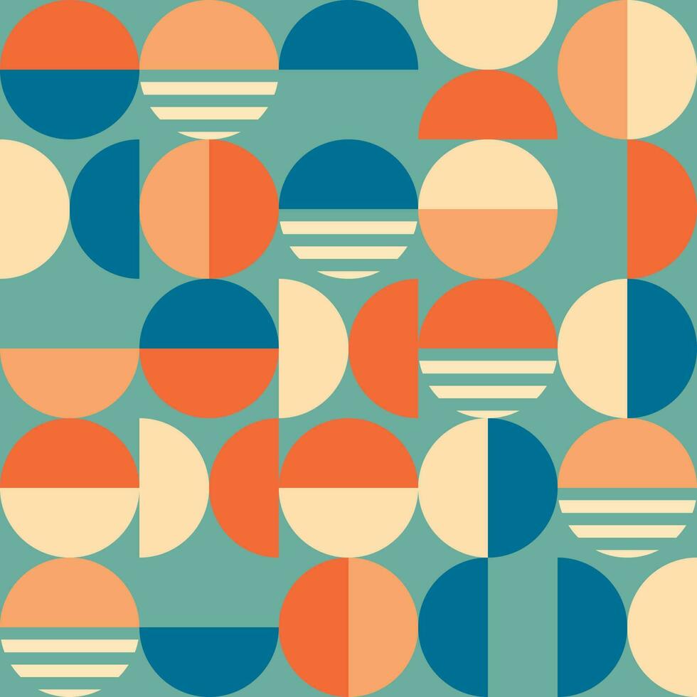 plein vector abstract meetkundig Jaren 60 jaren 70 achtergrond met harten, cirkels, rechthoeken en pleinen in retro Scandinavisch stijl. pastel gekleurde gemakkelijk vormen grafisch patroon.