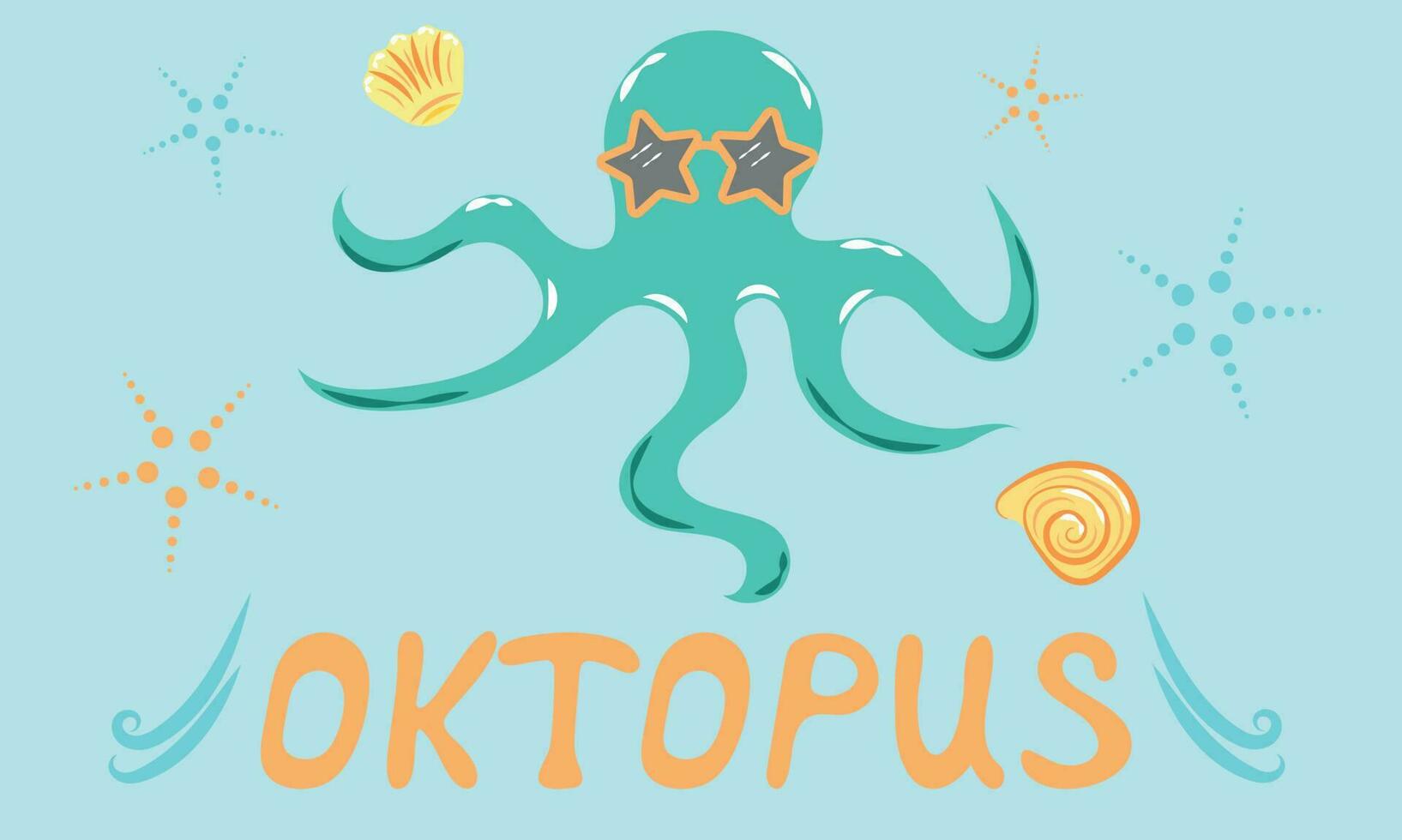 tekenfilm Octopus karakter vector