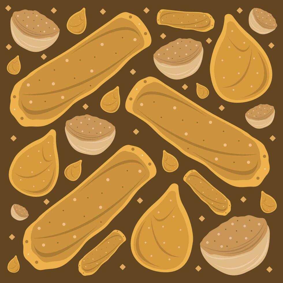 salgadinhos kroket tussendoortje vector illustratie voor grafisch ontwerp en decoratief element