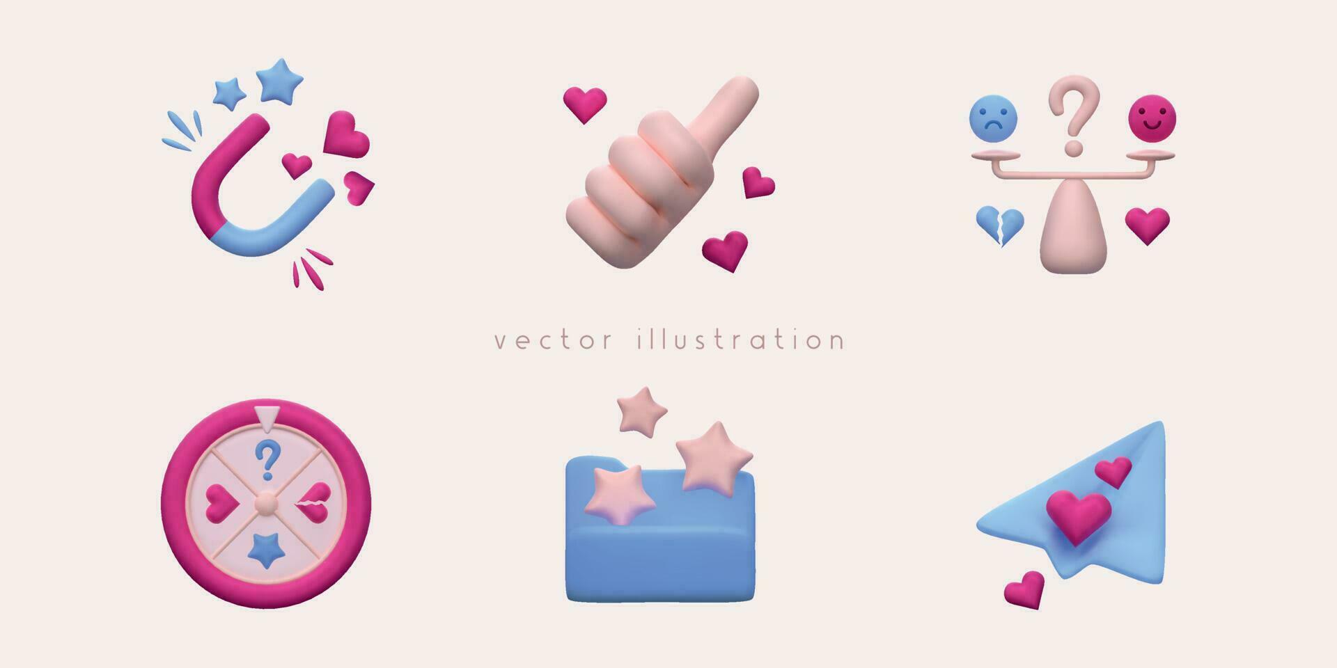 reeks van vector 3d illustraties. terugkoppeling 3d geven pictogrammen