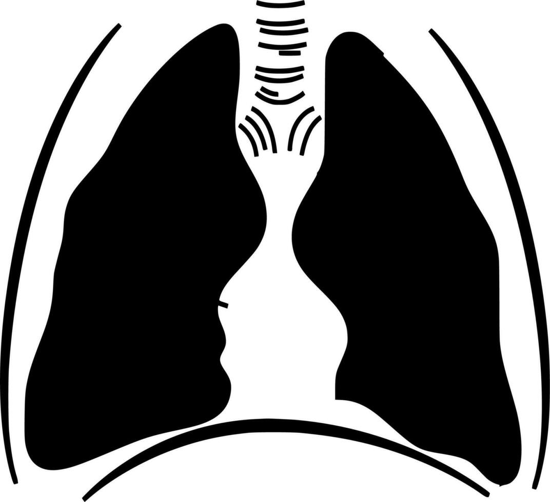 vector silhouet van longen Aan wit achtergrond