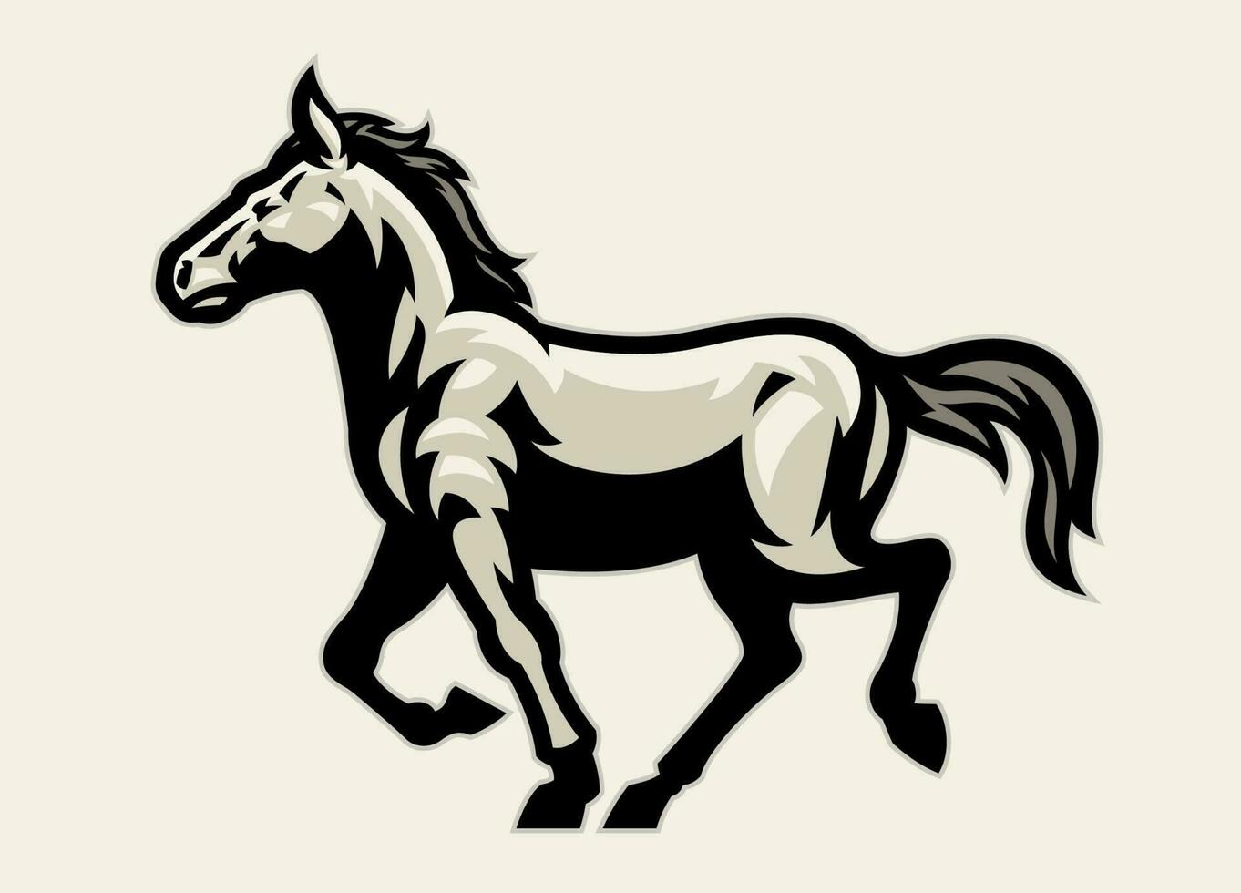 paard mascotte stal wandelen logo vector