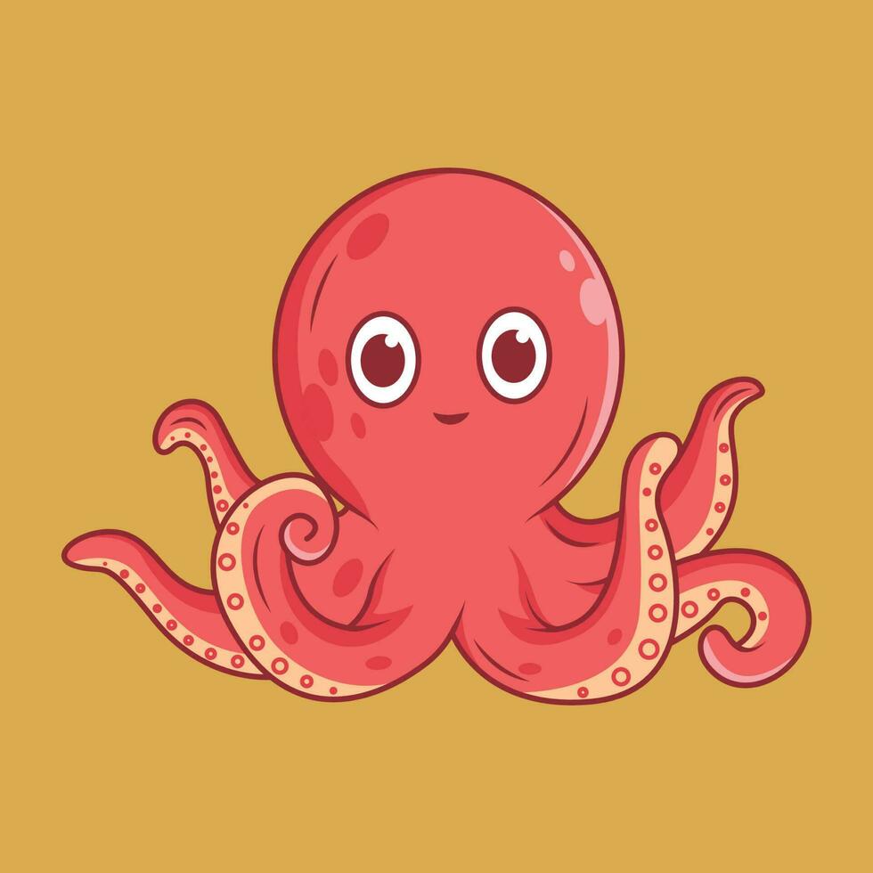 schattig Octopus tekenfilm sticker vector illustratie