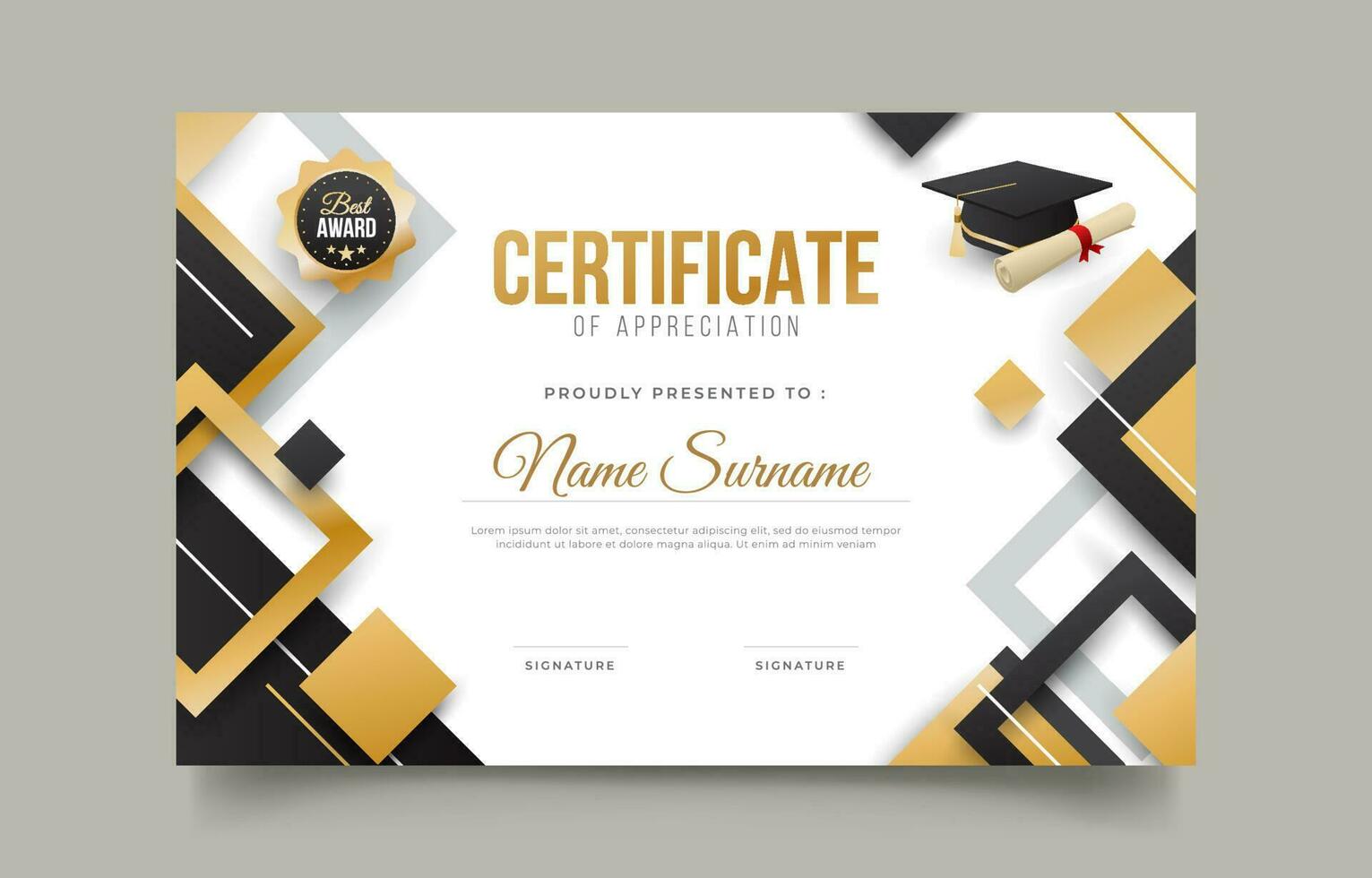 professioneel onderwijs certificaat vector