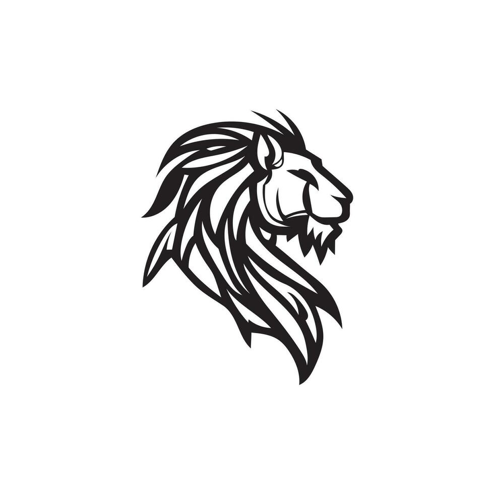 leeuw hoofd vector lijn kunst ontwerp logo