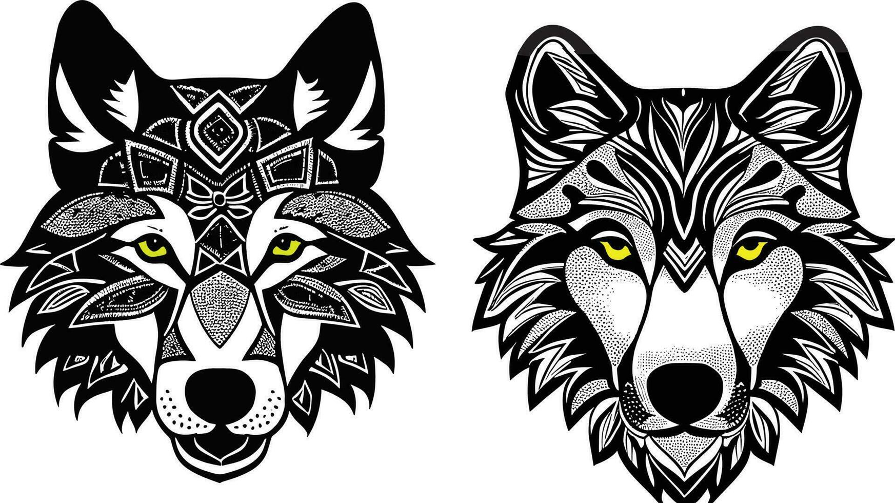 wolf mascotte vector illustraties