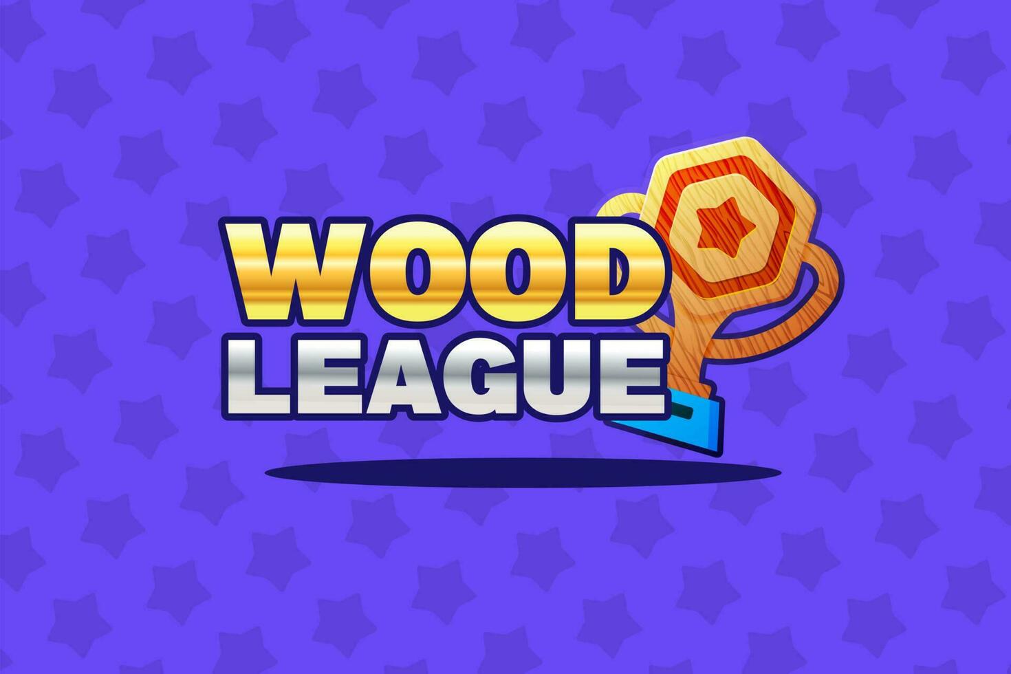 een logo voor hout liga trofee Aan Purper achtergrond vector