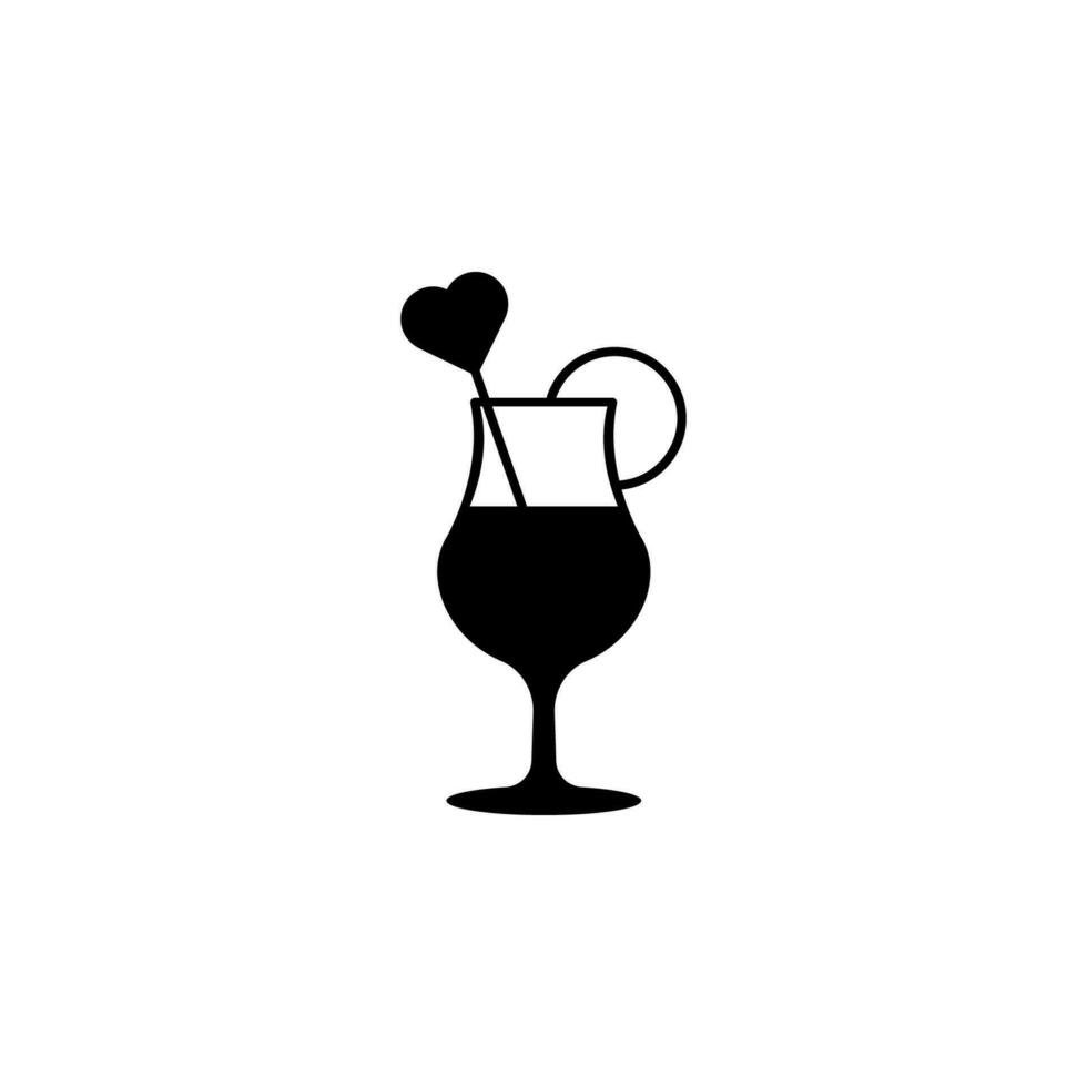 cocktail met hart vector icoon illustratie