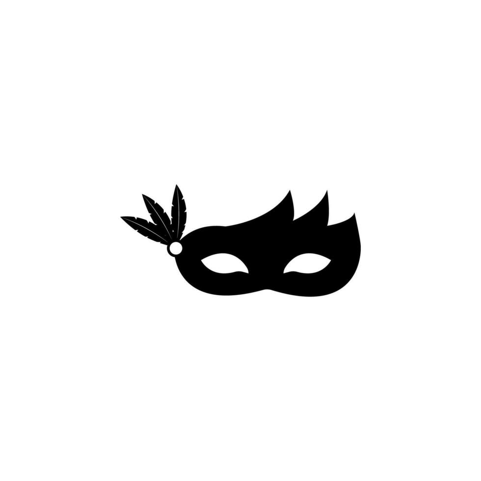 carnaval masker met veren vector icoon illustratie