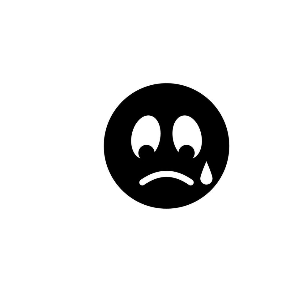 verdrietig emoji vector icoon illustratie
