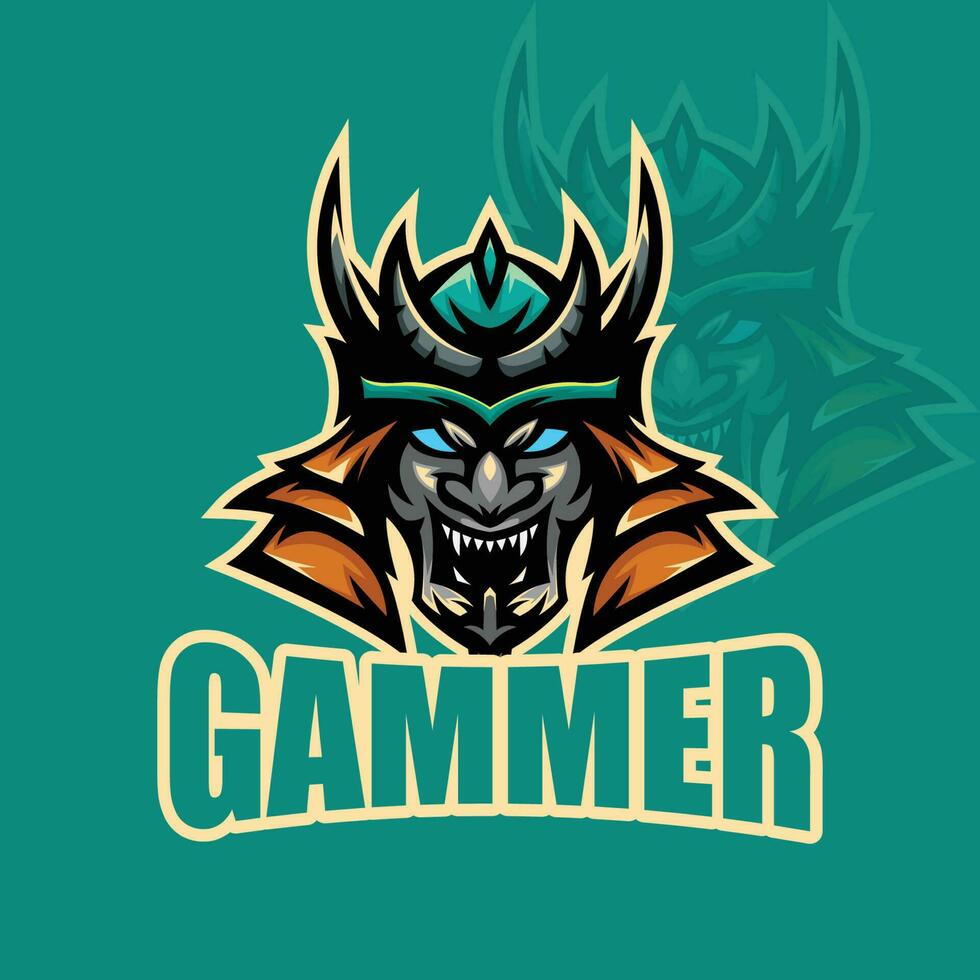 gamer mascotte vector logo ontwerp