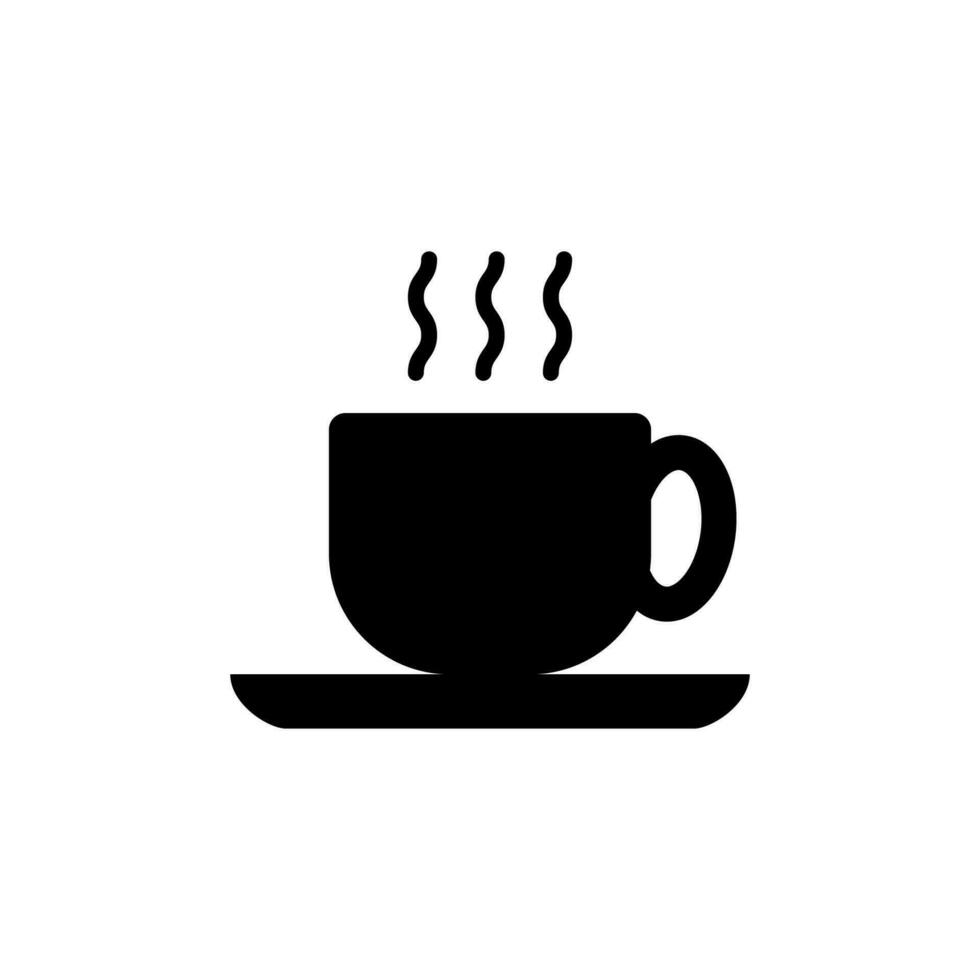 koffie kop icoon zwart silhouet vlak ontwerp vector