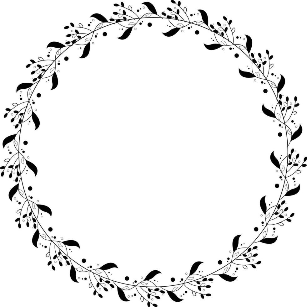 ronde kader met bloemen ornament voor uw tekst vector