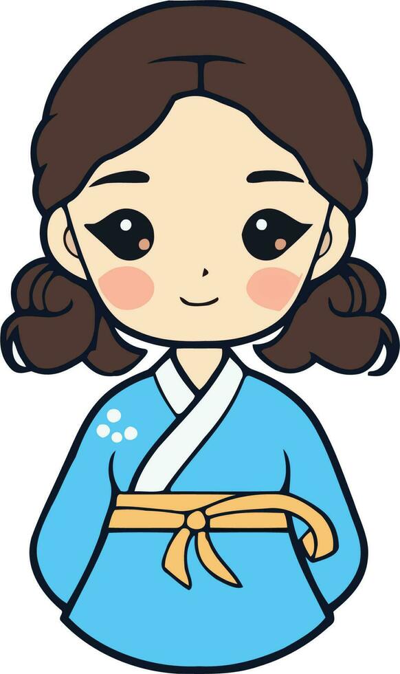tekenfilm meisje in kimono vector