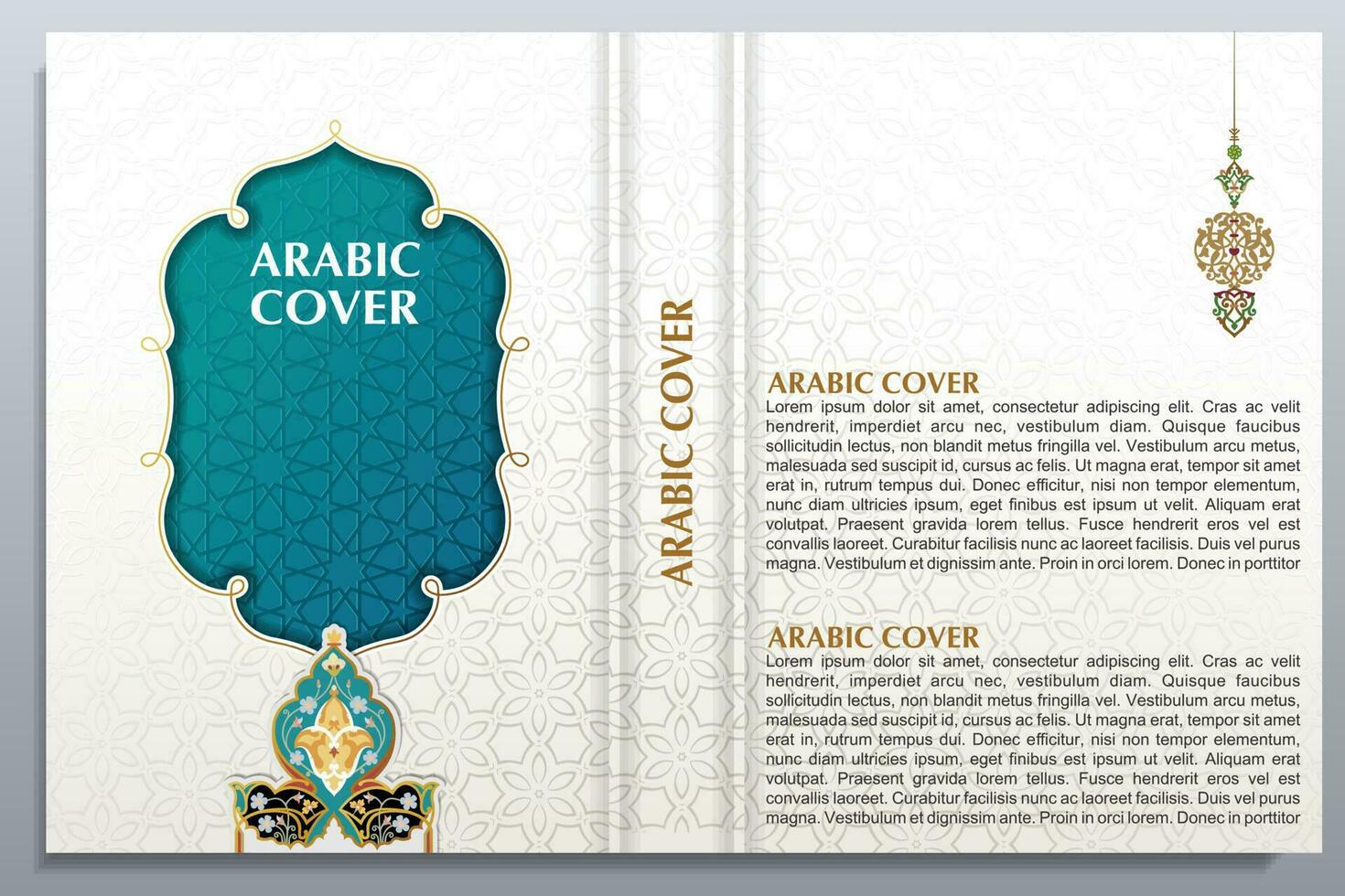 Islamitisch boek omslag, Arabisch boek omslag, klaar voor afdrukken, koran Hoes vector