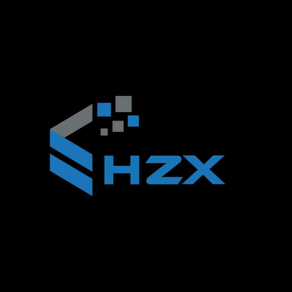 hzx brief logo ontwerp op zwarte achtergrond. hzx creatieve initialen brief logo concept. hzx brief ontwerp. vector