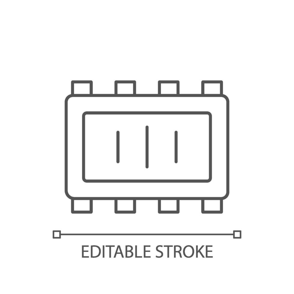 slimme microchip onderdelen lineaire pictogram vector