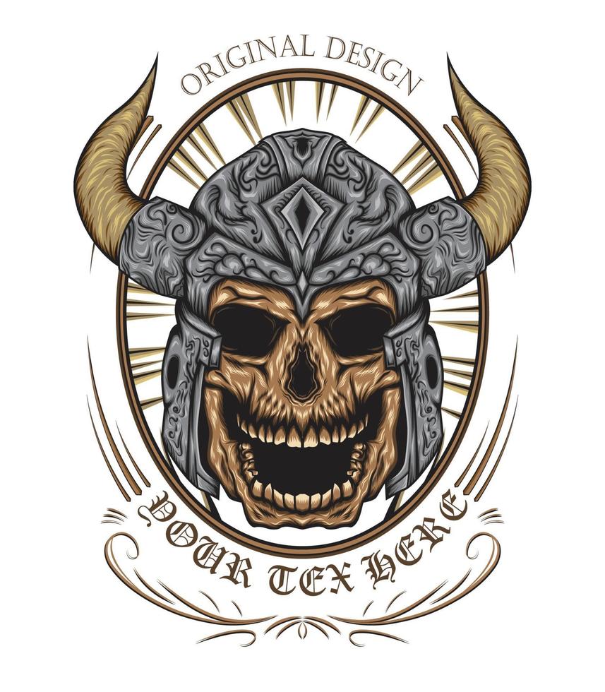 vector viking logo. schedel viking illustratie