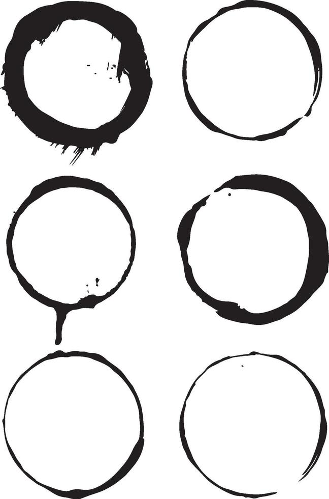 grunge cirkel penseelstreken vector