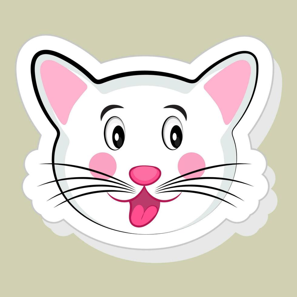 sticker of etiket van gelukkig kat. vector