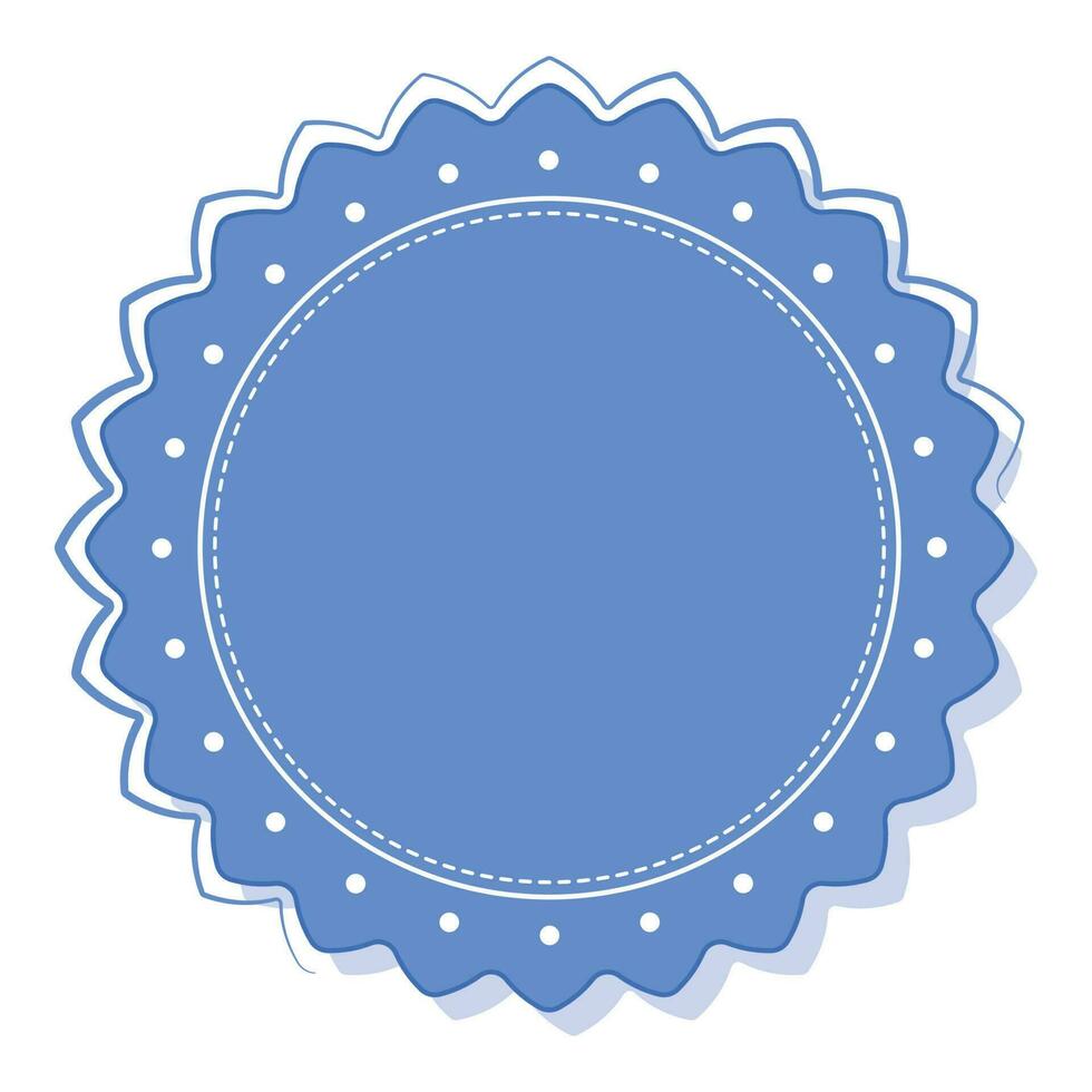 blauw leeg ronde etiket element Aan wit achtergrond. vector