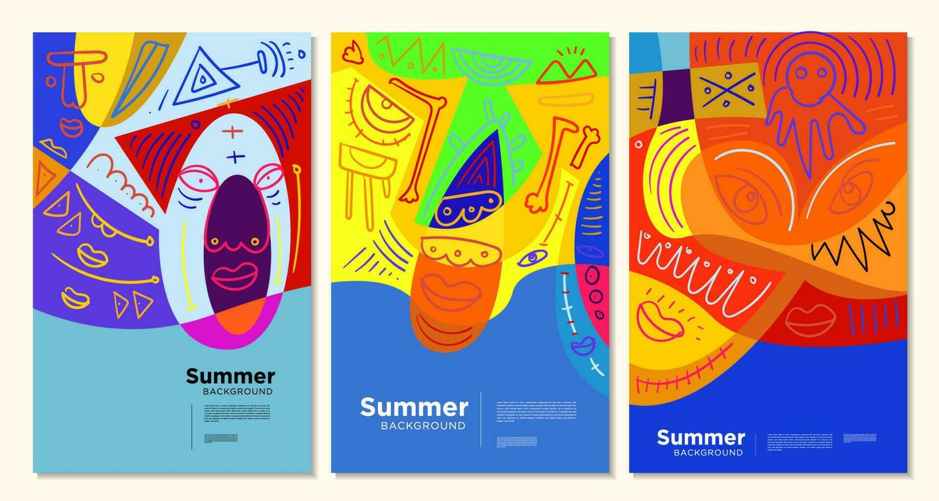 kleurrijk abstract etnisch patroon illustratie voor zomer vakantie banier en poster vector